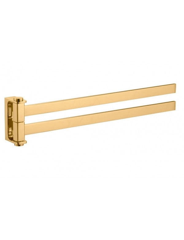 Portasciugamani doppio girevole NIL in ottone oro spazzolato 37 cm
