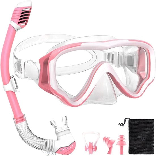 Set di snorkeling per bambini - vista panoramica HD 180°, anti-condensazione, impermeabile, cinture laterali regolabili