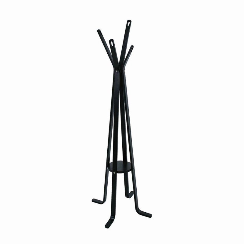 Attaccapanni a stelo legno nero 4 braccia cm 50h180