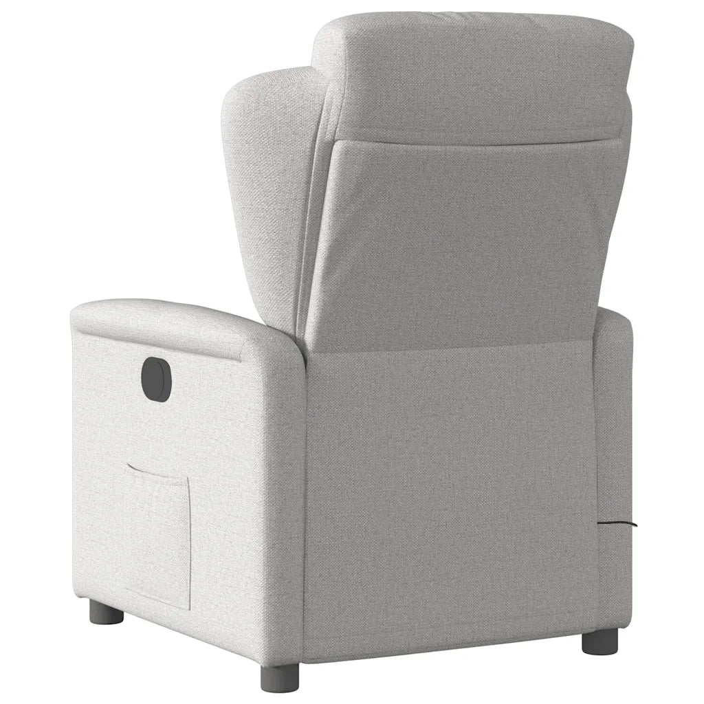 Divano Sedia-Poltrona Reclinabile Massaggio Elettrica Grigio Nuvola Tessuto 669629