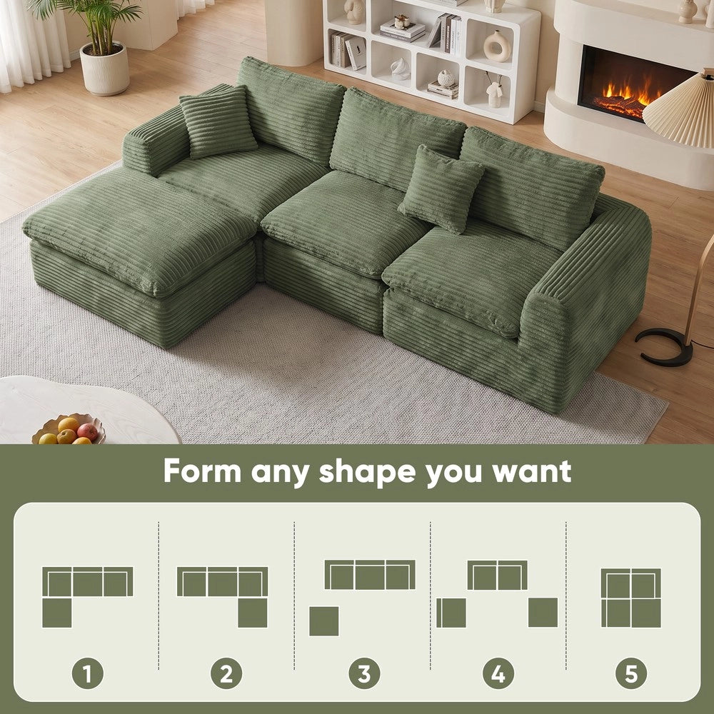 Divano letto 3 in 1 ¨C Minimal ¨C Tessuto, modulo componibile