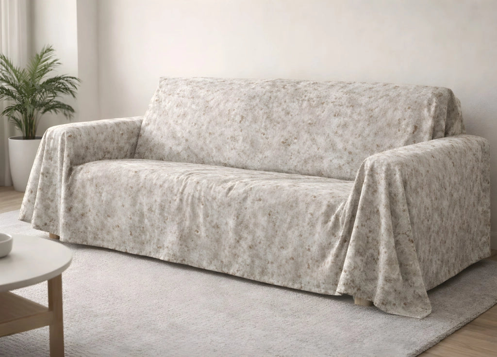 Telo Arredo Copritutto Salvadivano 100% Cotone Made In Italy Disegno Mitril - Singolo - Bronzo