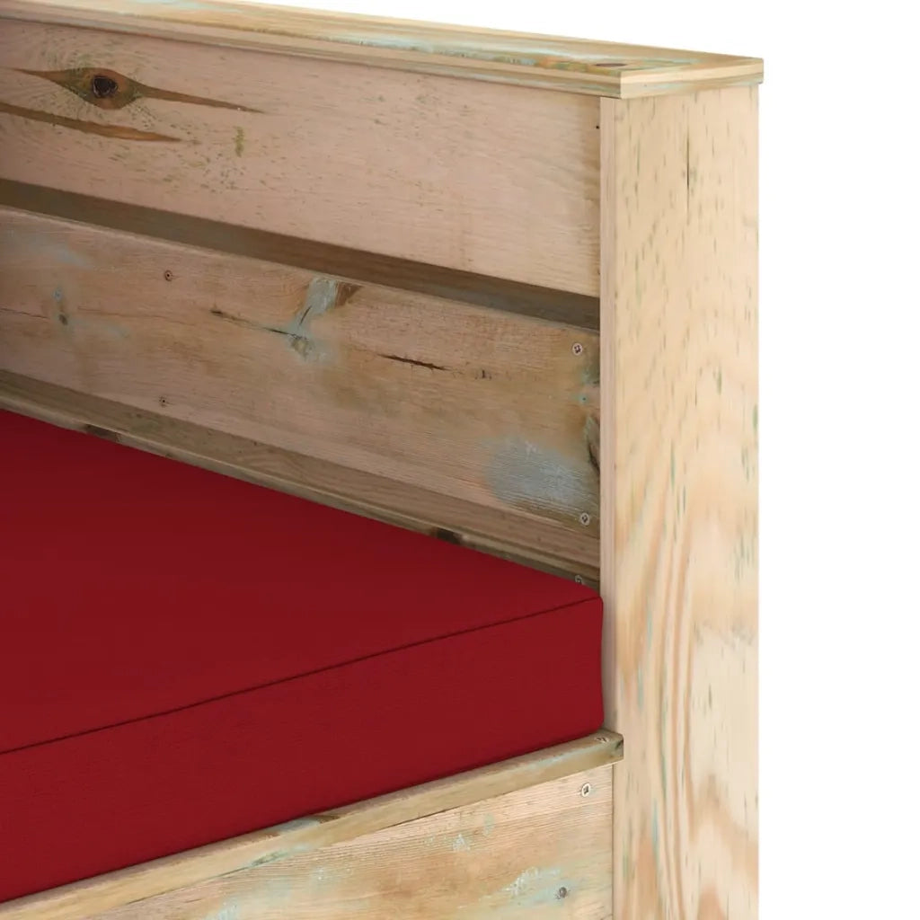 Set Divani da Giardino con Cuscini 2 pz Legno Impregnato Verde cod mxl 42773