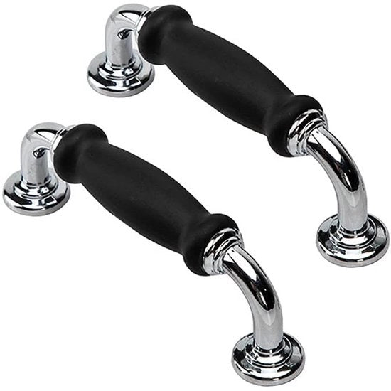 Maniglie per maniglia a mano in nero - 2 pezzi - Maniglie vintage a zingaliera - Distanza tra gatti 96mm - Per cucina/bagno/camera da letto