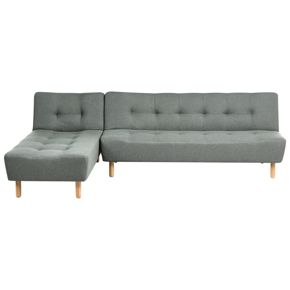 Divano letto angolare modulare 4 posti Chaise Longue reclinabile Verde versione destra