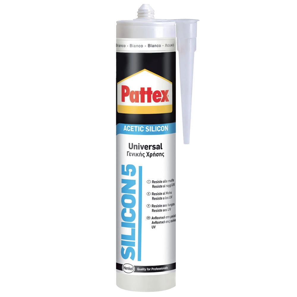 Silicone pattex bianco cartuccia 280 ml sigillante acetico universale a prova di muffa