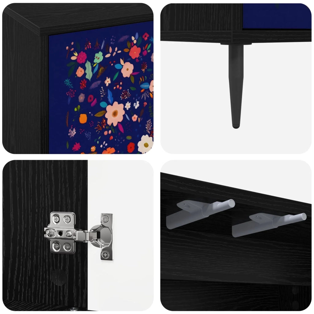 Credenza MAINZ Rovere Nero 102 x 33 x 76 cm 8006984