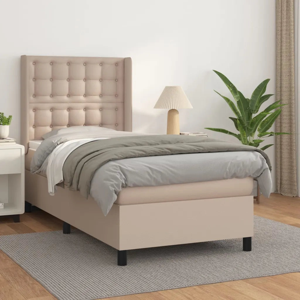 Giroletto a Molle con Materasso Cappuccino 100x200cm Similpelle