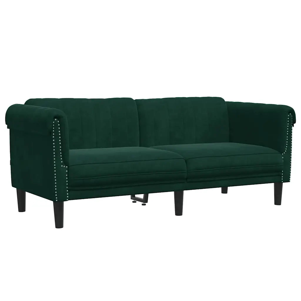 Divano | Divano da soggiorno | Sofa a 2 Posti Verde Scuro in Velluto