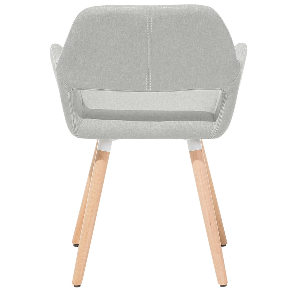 Set di 2 sedie da pranzo rivestimento in tessuto grigio chiaro gambe in legno chiaro stile moderno eclettico