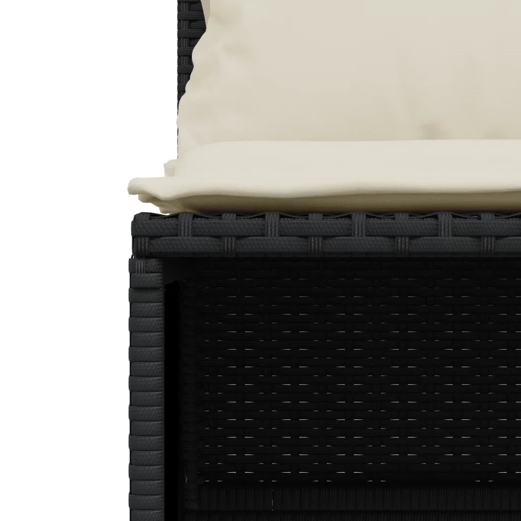 Set Divani da Giardino 4 pz con Cuscini Nero in Polyrattan 368380