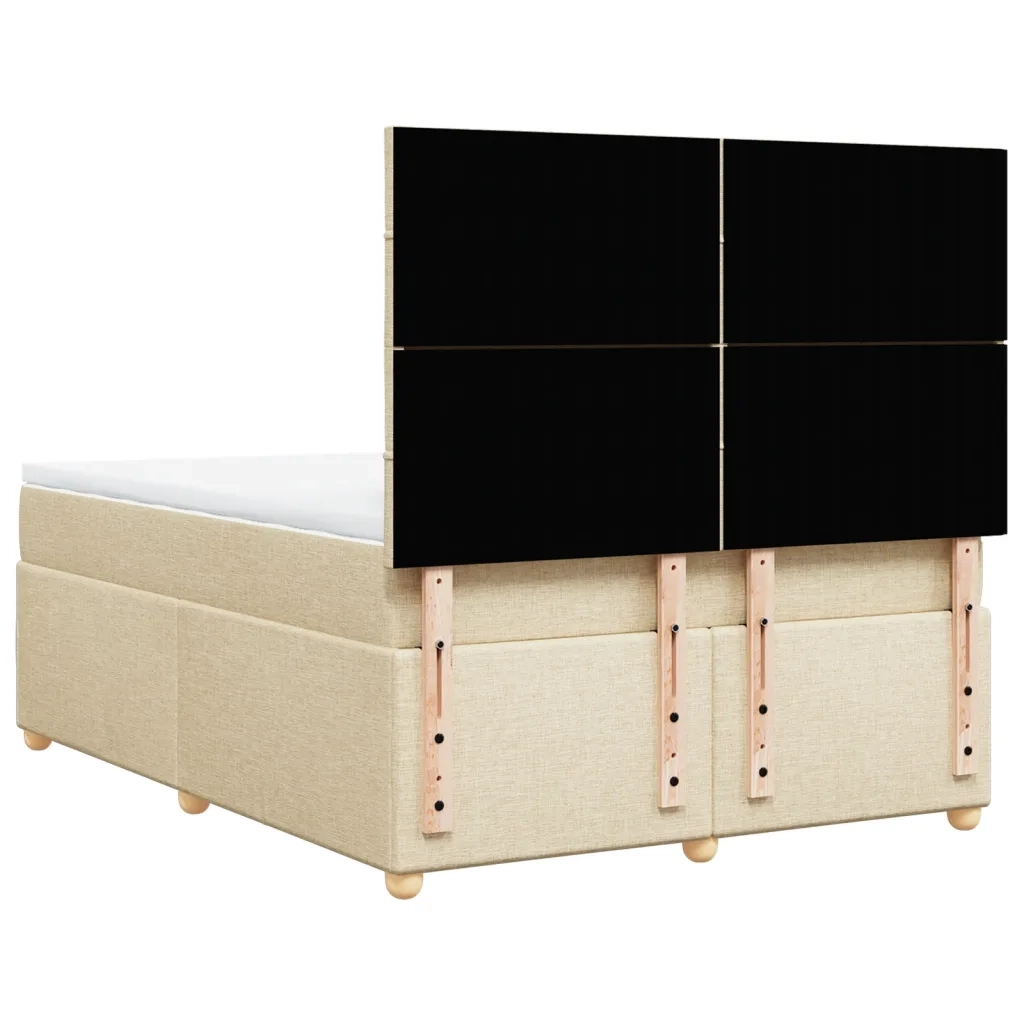 Giroletto a Molle con Materasso Crema 140x200 cm in Tessuto 3291308