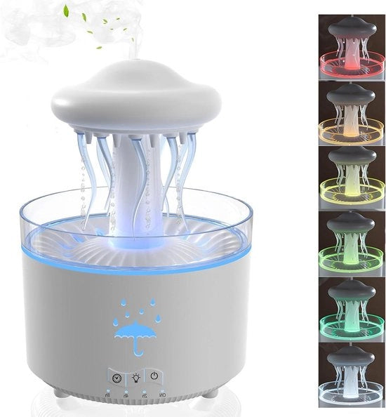 Umido per camera da letto - 7 colori diffusore a sfere rotanti con effetto pioggia - 300ml piccoli umidificatori d'aria - Diffusore di aroma con telecomando e timer - Luce divertente