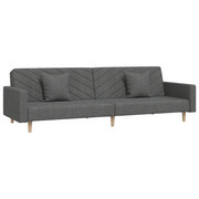 Divano letto | Sof¨¤ letto | Letto singolo a 2 Posti con 2 Cuscini Grigio Scuro in Tessuto