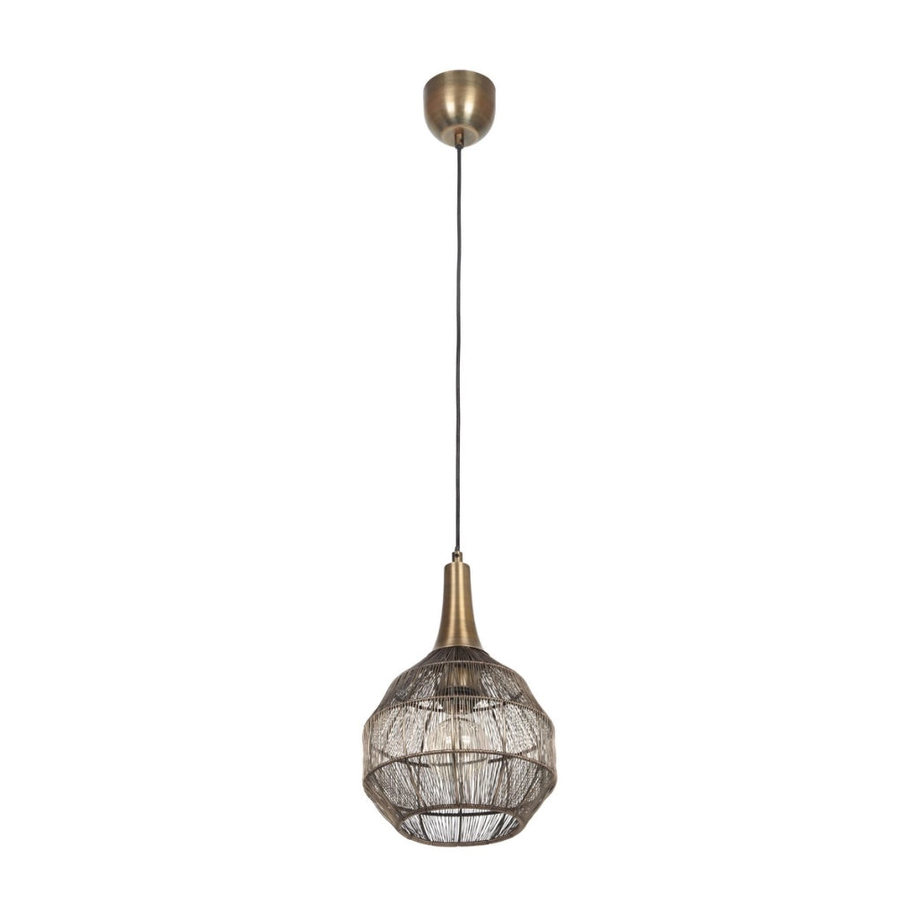 Lampada a sospensione Soraya industriale Ø26 ottone E27