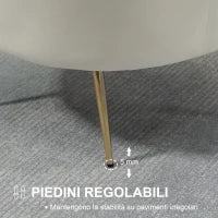 Poltrona di Design Stile Vintage Imbottita in Velluto, 79x77x77cm, Crema