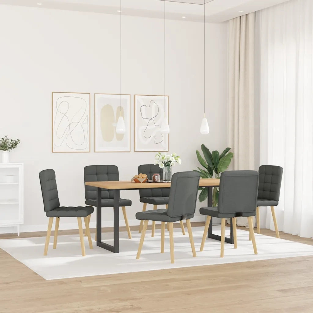 Sedie da Pranzo 6 pz Grigio Scuro in Tessuto 3315462