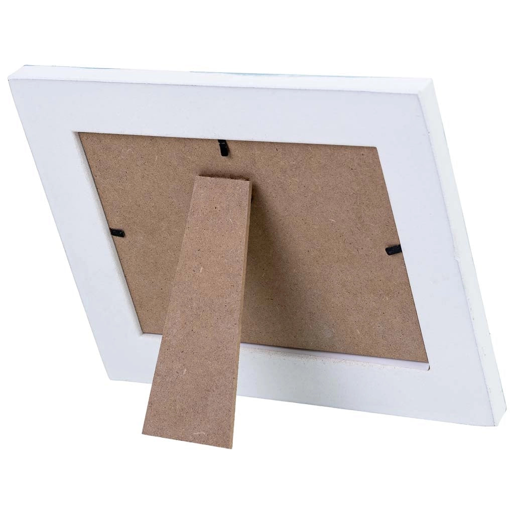 Cornice portafoto in legno, 12x19 cm, blu, 19x2x24 cm