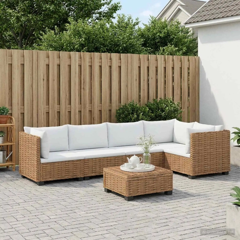 6 pz Set Lounge in Rattan con Cuscini GENDT Rattan naturale 3429854