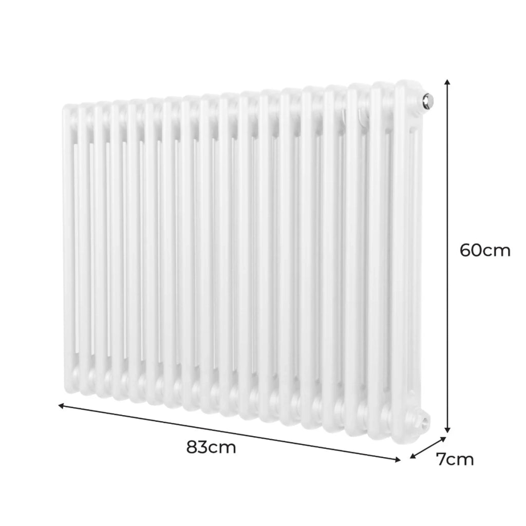 Termosifone Radiatore a 2 colonne per riscaldamento centralizzato orizzontale Bianco 600 x 832mm