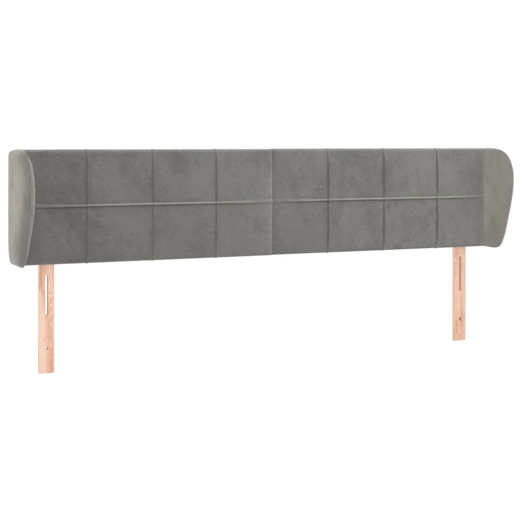 Testiera ad Orecchio Grigio Chiaro 163x23x78/88 cm in Velluto 3117198