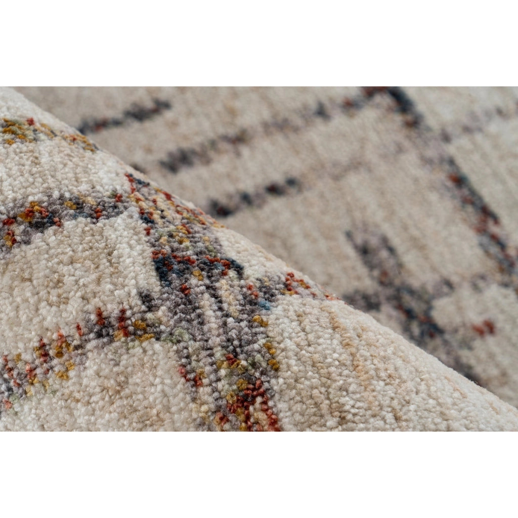 Tappeto moderno Jaka 225 a tessitura piatta crema e multicolor