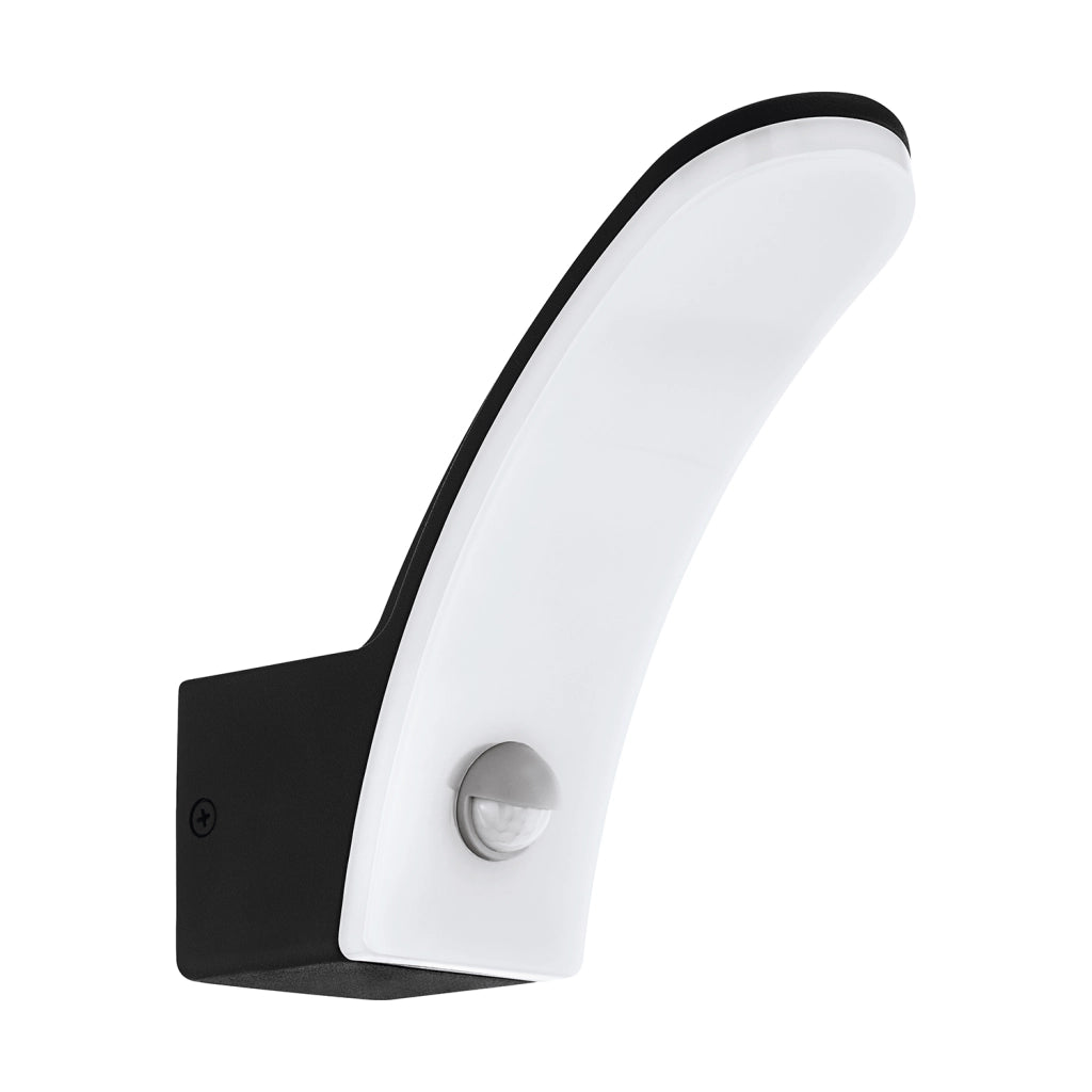 Applique Esterno Contemp Fiumicino Alluminio Nero Policarbonato Bianco Led