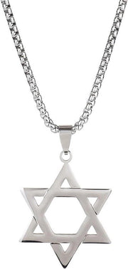 Collana per uomini in acciaio inossidabile con pendente a stella a sei punte - Regalo per il papà e il marito
