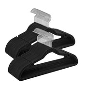 Grucce in velluto set da 30 pezzi antiscivolo con tacche barra per pantaloni gancio girevole a 360° salvaspazio lunghezza 43 cm nero 12_0005081