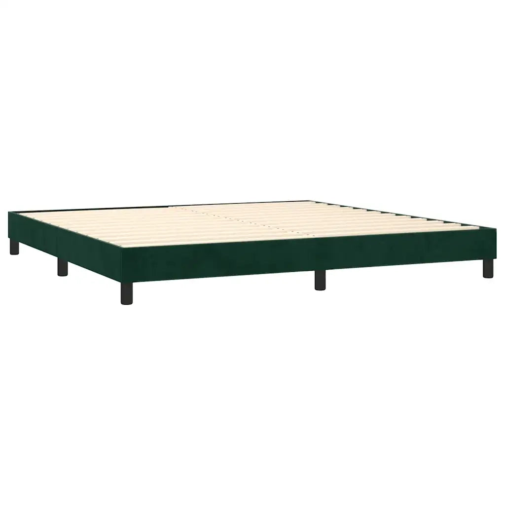 Giroletto a Molle con Materasso Verde Scuro 200x200 cm Velluto 3131102
