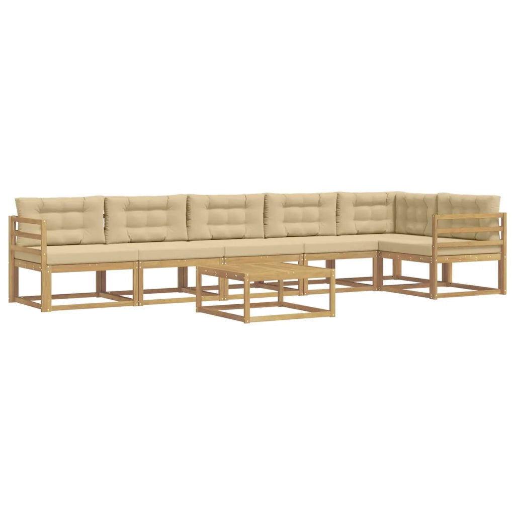Set di divani da esterno 7 pcs Bianco e Beige 79 x 79 x 37 cm 3386537