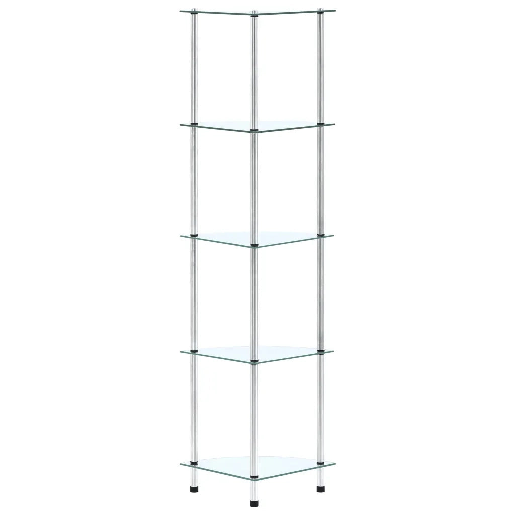 Scaffale a 5 Livelli Trasparente 30x30x130cm in Vetro Temperato CFW6544918