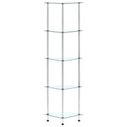 Scaffale a 5 Livelli Trasparente 30x30x130cm in Vetro Temperato CFW6544918