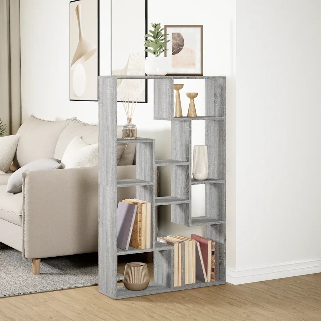 Libreria Grigio Sonoma 72x20x120,5 cm in Truciolato 858161