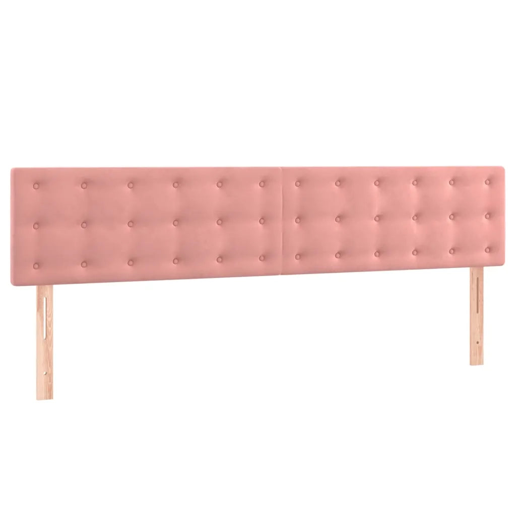 Giroletto a Molle con Materasso Rosa 160x200 cm in Velluto 3131212