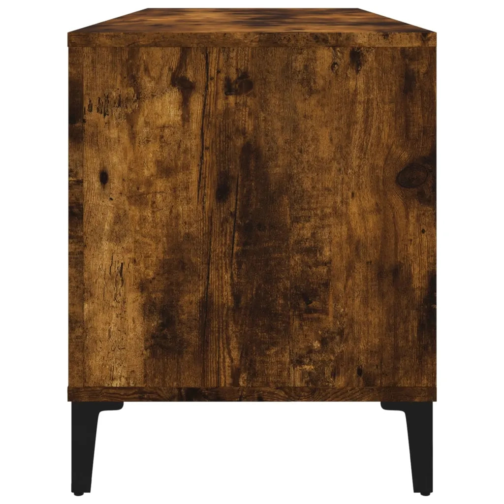 Mobile Porta Dischi Rovere Fumo 100x38x48 cm Legno Multistrato 831986