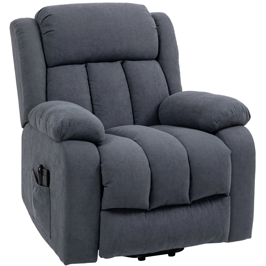 Poltrona Relax Elettrica con Alzapersona e Massaggio ¨C zephmum ¨C Grigio Scuro 93x91x103 cm