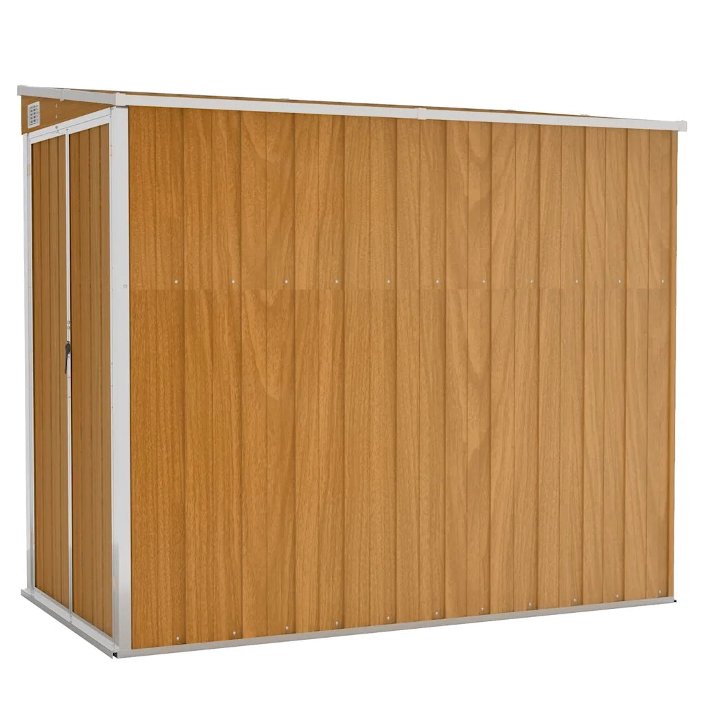 Capanno Giardino a Parete Marrone 118x194x178cm Acciaio Zincato CFW5394022