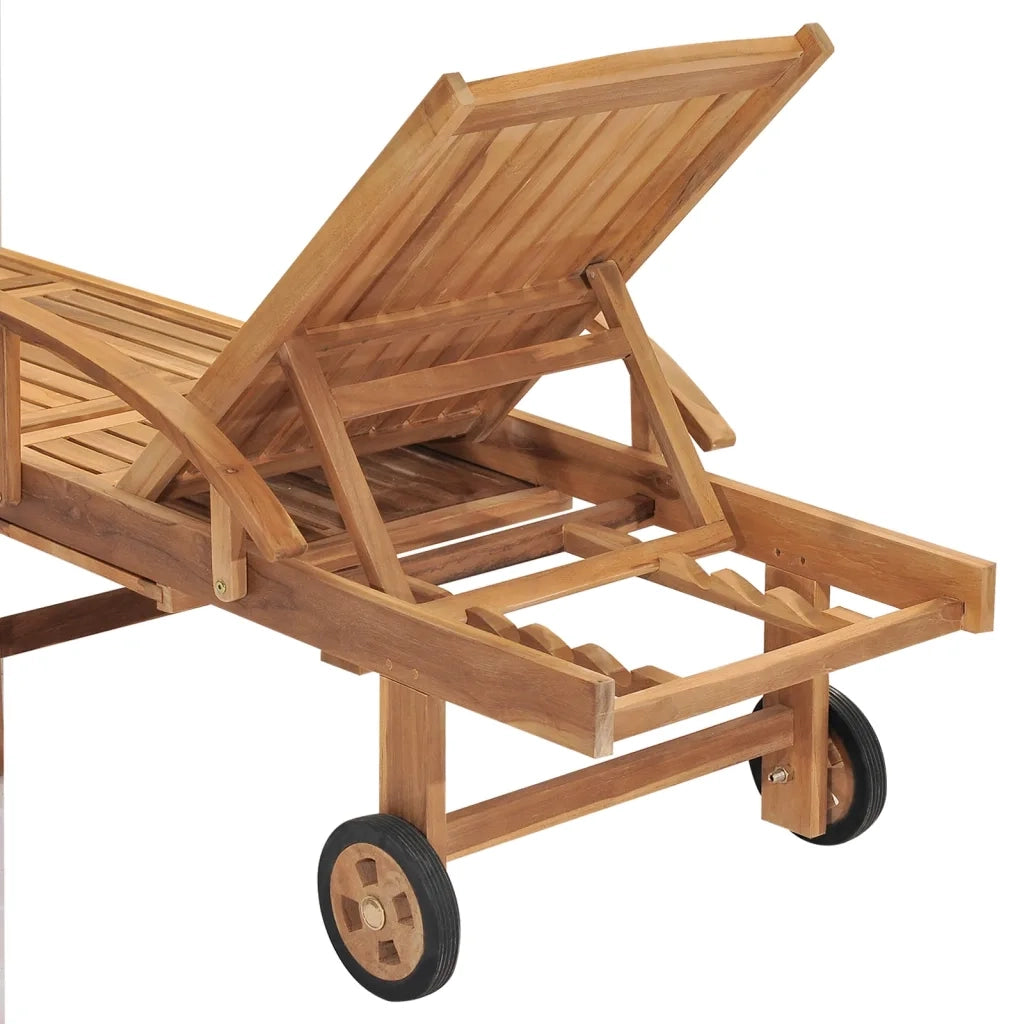 Lettino Prendisole in Legno Massello di Teak 48015