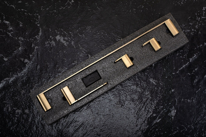 Set Accessori Da Bagno Mati Gold 4 Pezzi