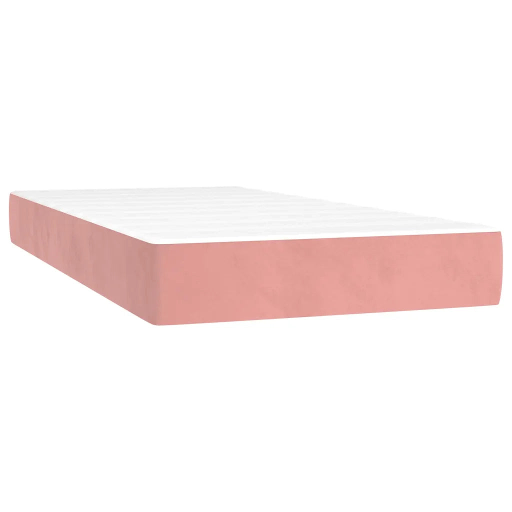 Giroletto a Molle con Materasso Rosa 120x190 cm in Velluto