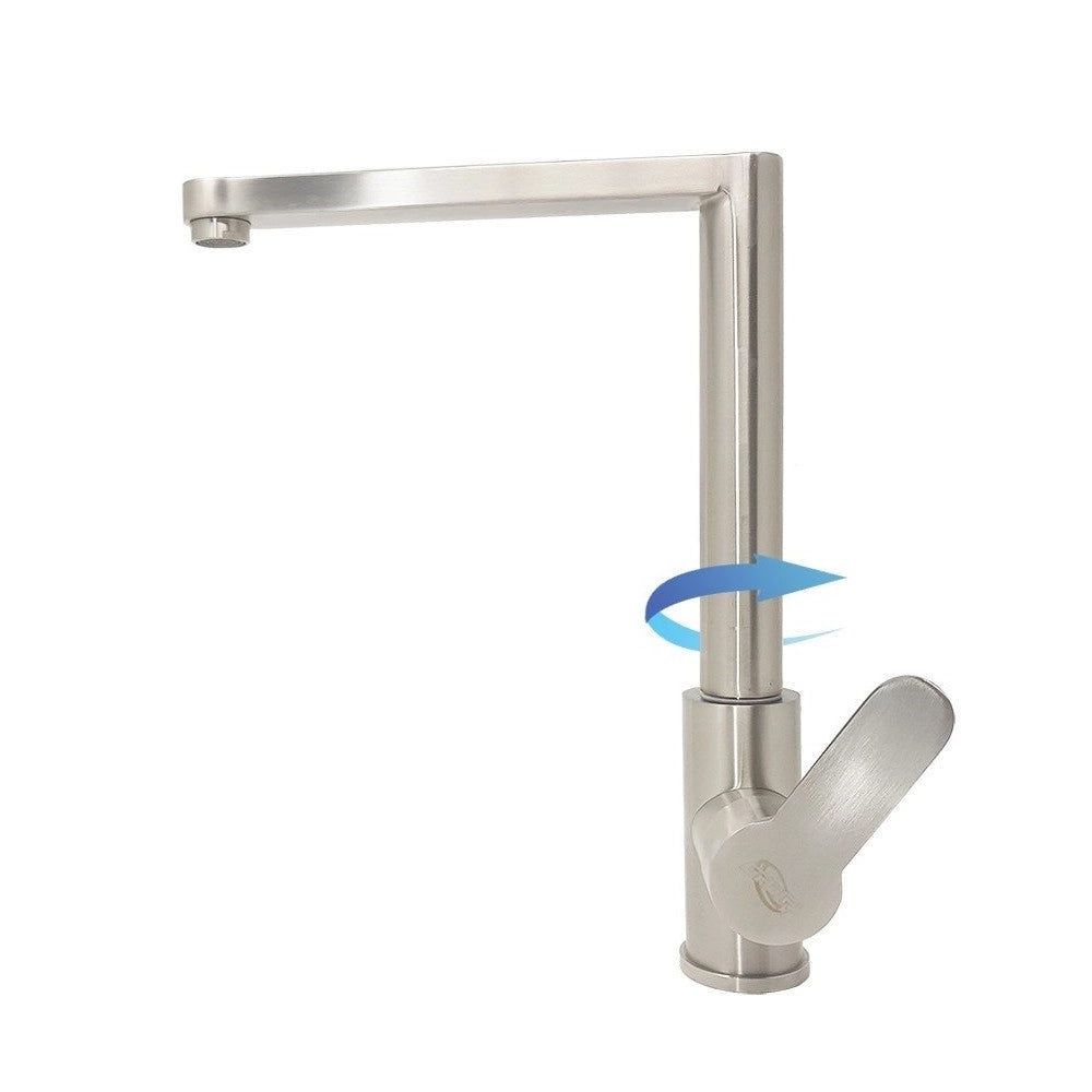 Trade Shop - Miscelatore Rubinetto S9007 Quadrato 360 Gradi Monoforo Monocomando Rubinetteria -
