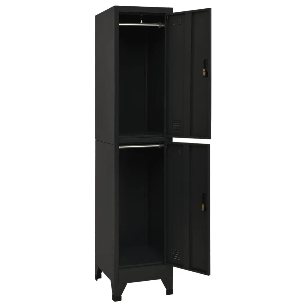 Armadietto con Serratura Nero 38x45x180 cm in Acciaio cod mxl 76240