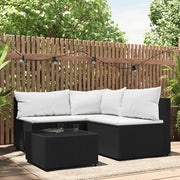 Set Divani da Giardino 4 pz con Cuscini Nero in Polyrattan 319733