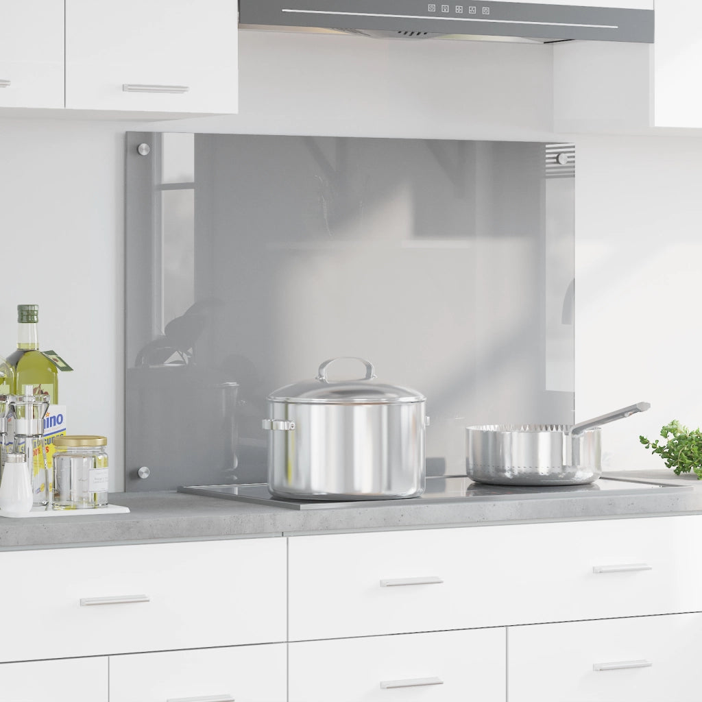 Schienale Cucina Grigio Chiaro 90x60x0,6 cm in Vetro Temperato