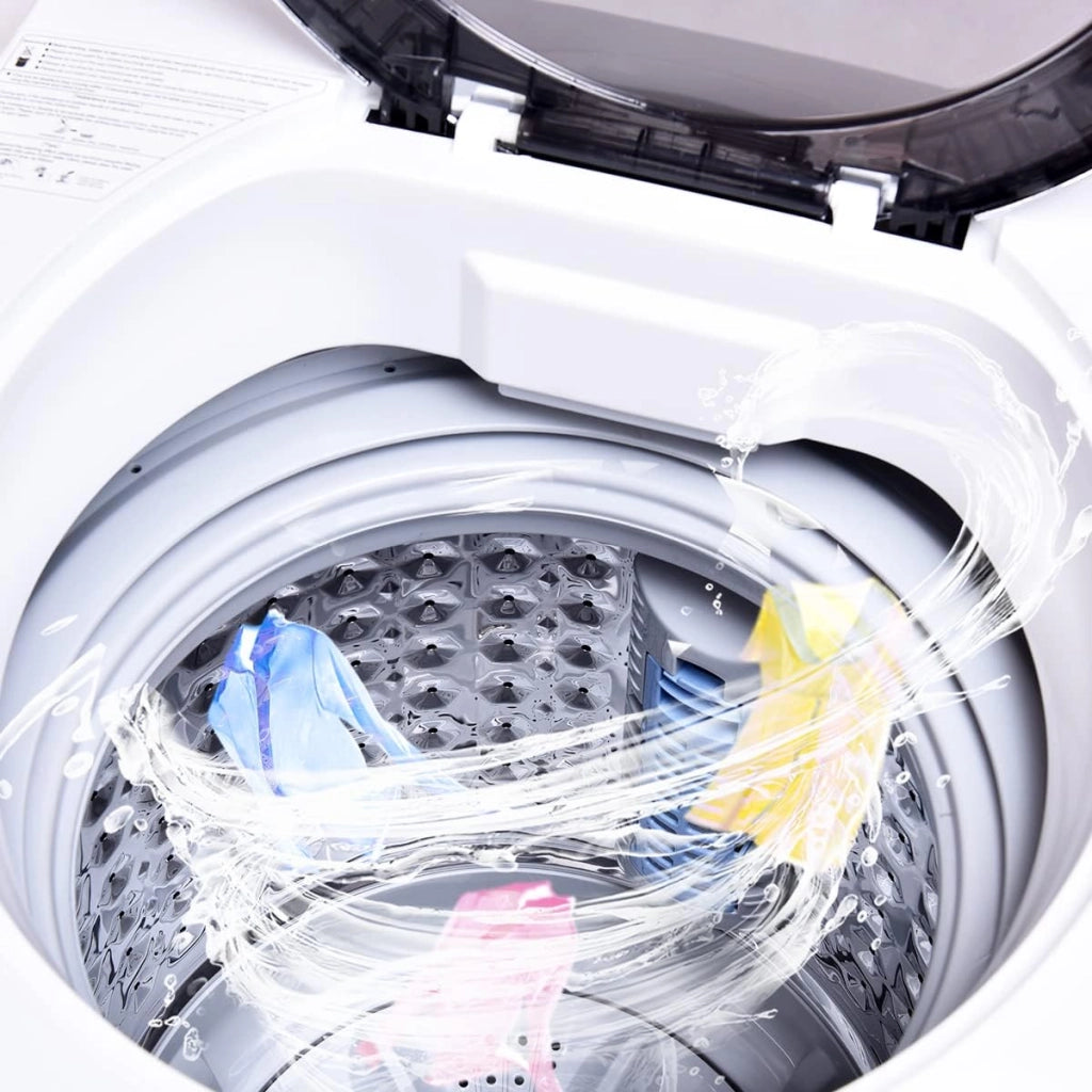 Lavatrice a Carica dall'Alto, 3,5 kg, Mini Lavatrice con Centrifuga, Livello dell’acqua e Modalità d’Utilizzo, 43 x 43 x 75 cm, Bianco