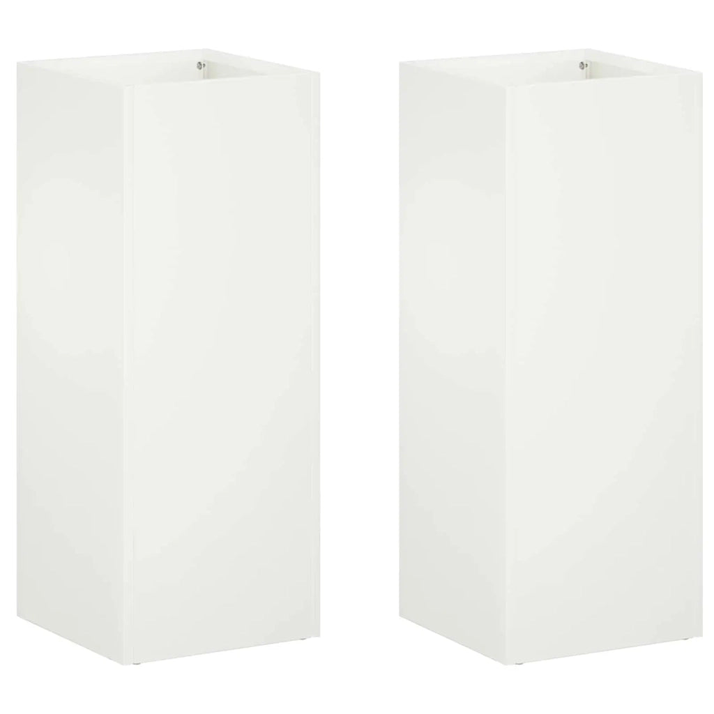 Vaso da giardino 2 pz Bianco 20 x 20 x 50 cm 8005305