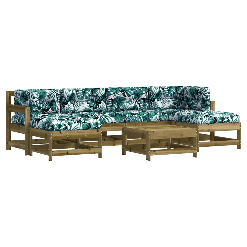 Set Divani da Giardino 7pz con Cuscini Legno Impregnato di Pinocod mxl 100485
