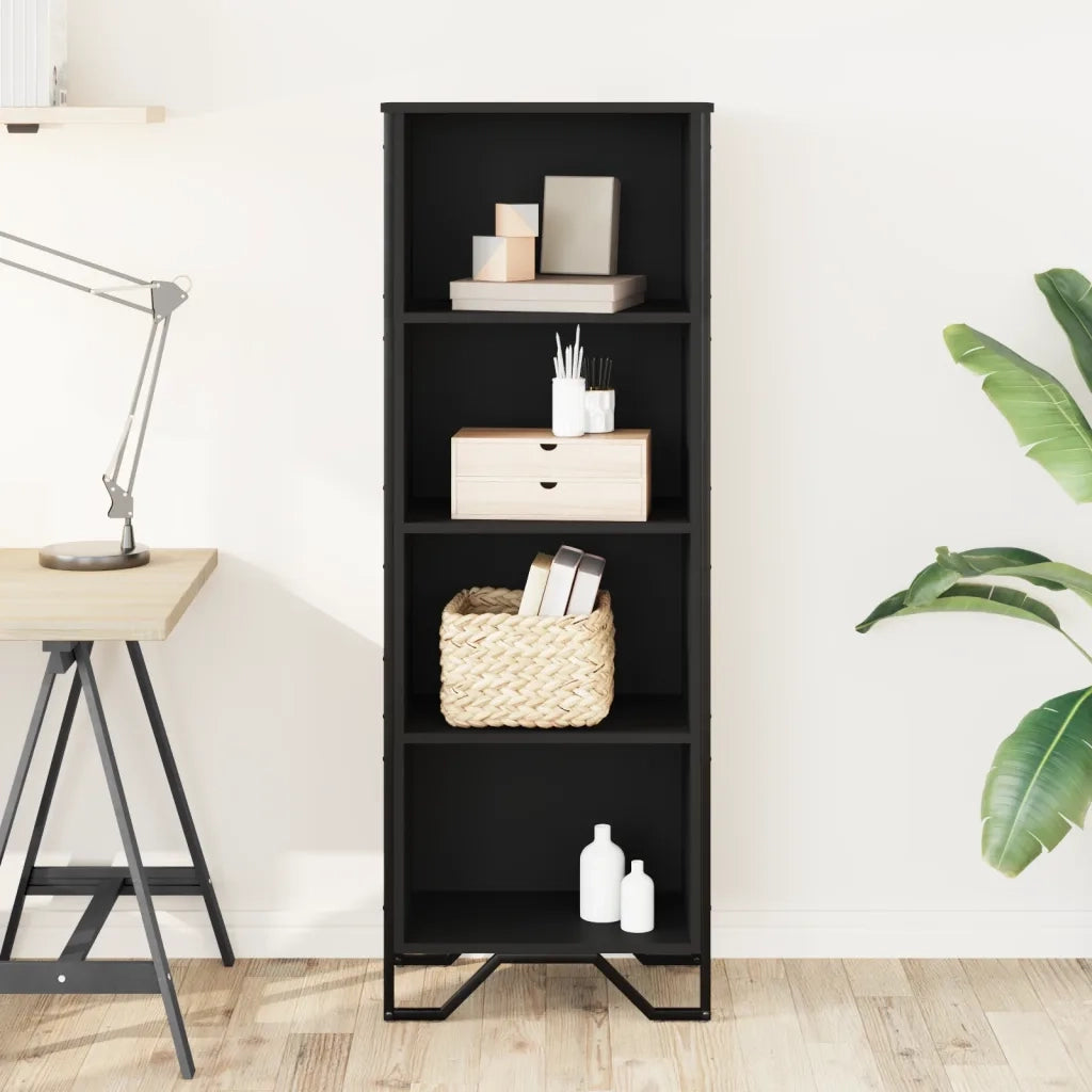 Libreria Nera 50x31x137,5 cm in Truciolato