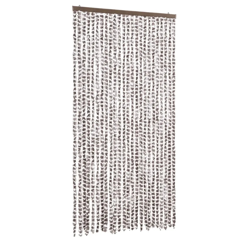 Tenda Antimosche Tortora e Bianca 100x230 cm in Ciniglia CFW7200402